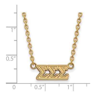 Sigma Sigma Sigma Gold-Plated Sterling Silver Sorority Greek Letters Medium Pendant – view 2