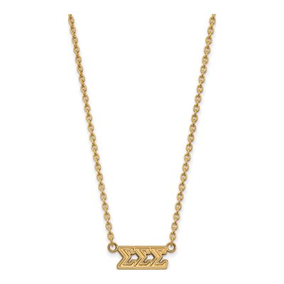 Sigma Sigma Sigma Gold-Plated Sterling Silver Sorority Greek Letters Medium Pendant