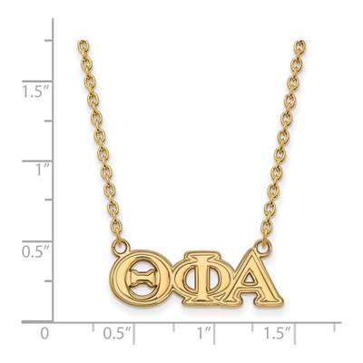 Theta Phi Alpha Gold-Plated Sterling Silver Medium Sorority Pendant Necklace – view 2