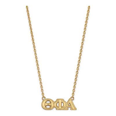Theta Phi Alpha Gold-Plated Sterling Silver Medium Sorority Pendant Necklace