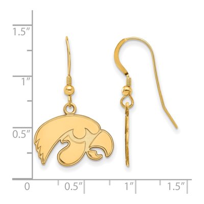 University of Iowa Gold-Plated Sterling Silver Hawk Wire Earrings – view 2