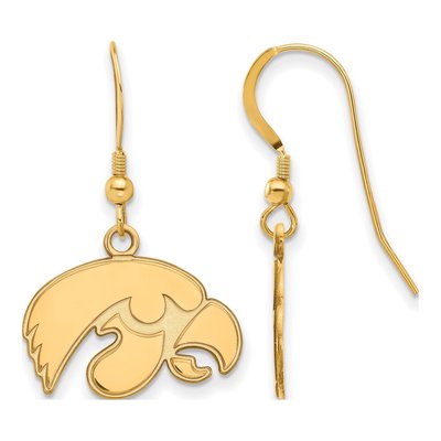 University of Iowa Gold-Plated Sterling Silver Hawk Wire Earrings