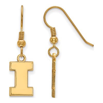 University of Illinois Gold-Plated Sterling Silver Letter I Earrings