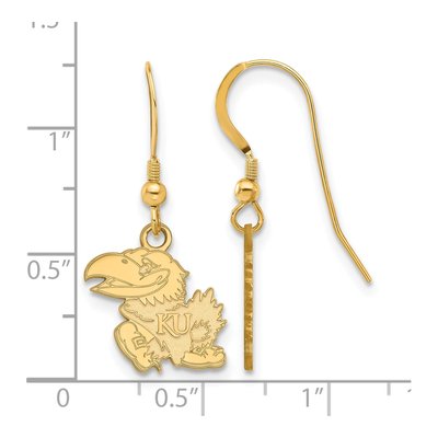 University of Kansas Gold-Plated Sterling Silver Jayhawk Earrings – view 2