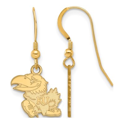 University of Kansas Gold-Plated Sterling Silver Jayhawk Earrings