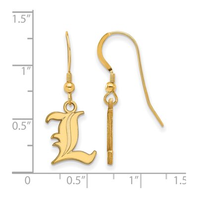 University of Louisville Gold-Plated Sterling Silver Cardinals Letter L Earrings – view 2