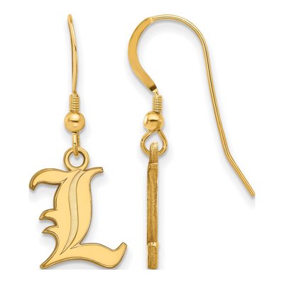 University of Louisville Gold-Plated Sterling Silver Cardinals Letter L Earrings