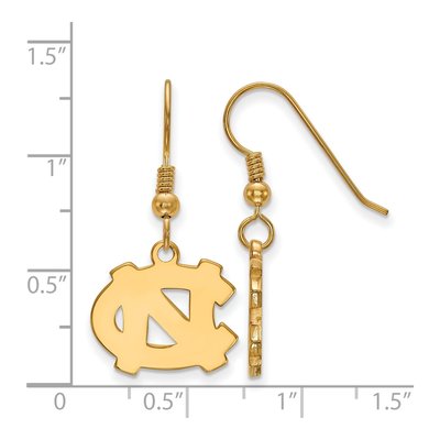 University of North Carolina Gold-Plated Sterling Silver UNC Tar Heels Small Earrings – view 2