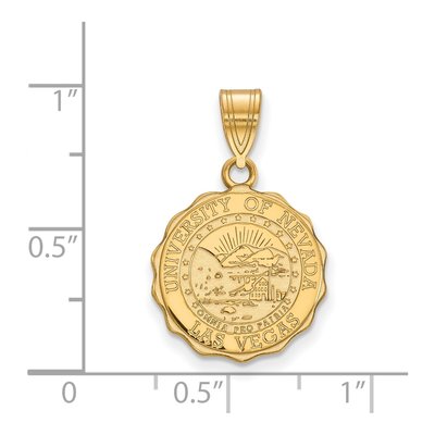 University of Nevada Las Vegas Gold-Plated Sterling Silver Medium UNLV Crest Pendant – view 2