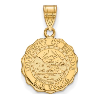 University of Nevada Las Vegas Gold-Plated Sterling Silver Medium UNLV Crest Pendant
