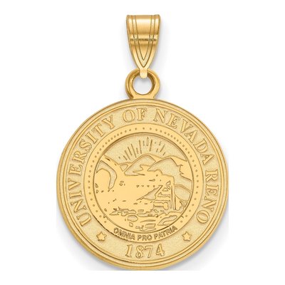 University of Nevada Gold-Plated Sterling Silver Medium Reno Crest Pendant