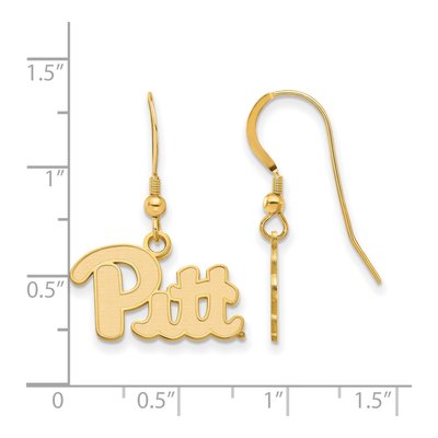 University of Pittsburgh Gold-Plated Sterling Silver Pitt Panthers Earrings – view 2
