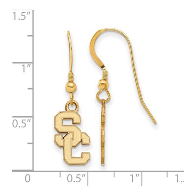 University of Southern California Gold-Plated Sterling Silver USC S-C Small Earrings – view 2