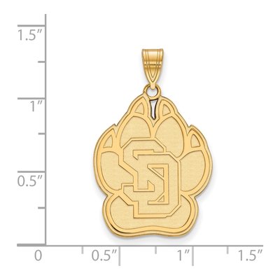 University of South Dakota Gold-Plated Sterling Silver Extra Large XL Pendant – view 2