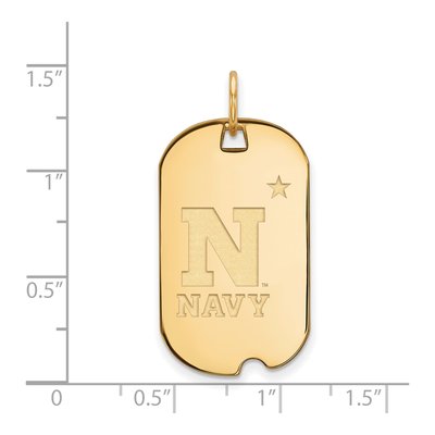 United States Naval Academy Gold-Plated Sterling Silver US Small Dog Tag Pendant – view 2