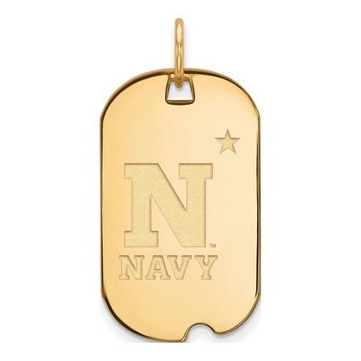 United States Naval Academy Gold-Plated Sterling Silver US Small Dog Tag Pendant