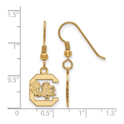 University of South Carolina Gold-Plated Sterling Silver Earrings – view 2