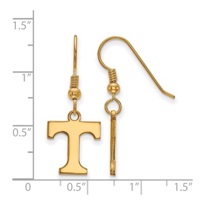 University of Tennessee Gold-Plated Sterling Silver Letter T Earrings – view 2