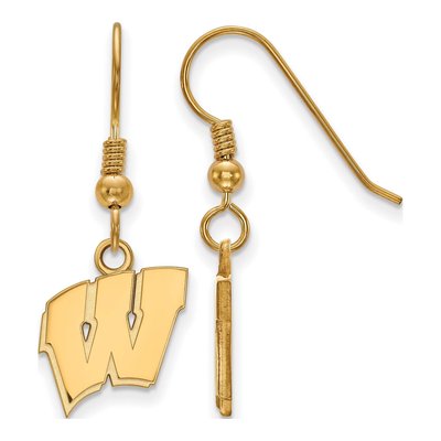 University of Wisconsin Gold-Plated Sterling Silver Badgers 'w' Letter W Earrings