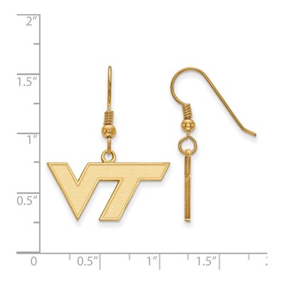 Virginia Tech Gold-Plated Sterling Silver V-T Earrings – view 2