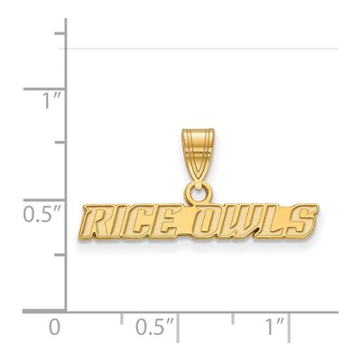 Rice University Gold-Plated Sterling Silver Medium Owls Pendant – view 2