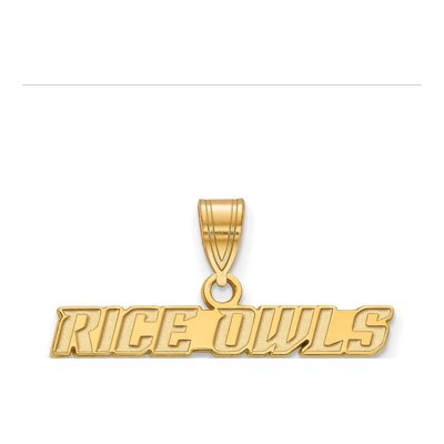 Rice University Gold-Plated Sterling Silver Medium Owls Pendant