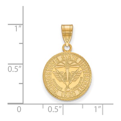 Youngstown State University Gold-Plated Sterling Silver Medium Crest Pendant – view 2