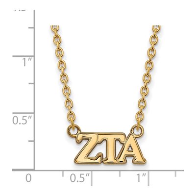 Zeta Tau Alpha Gold-Plated Sterling Silver Sorority Greek Letters Medium Necklace – view 2