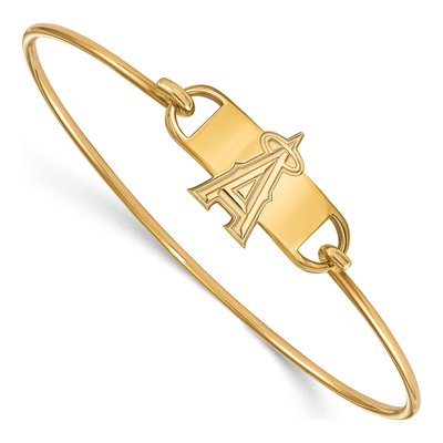 Los Angeles Angels Gold-Plated Sterling Silver Small Bangle Bracelet