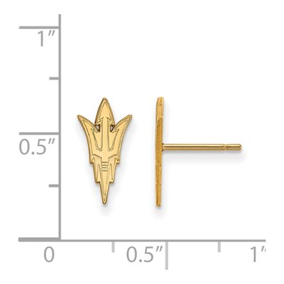Arizona State University Gold-Plated Sterling Silver Pitchfork Stud Earrings – view 2