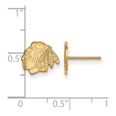 Chicago Blackhawks Gold-Plated Sterling Silver Earrings – view 2