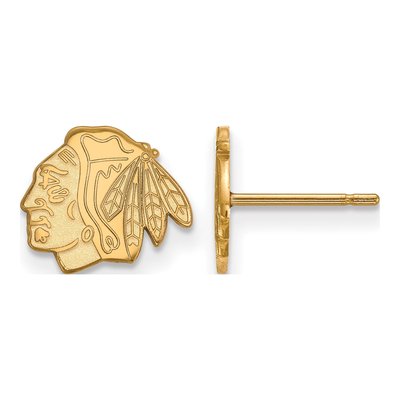 Chicago Blackhawks Gold-Plated Sterling Silver Earrings