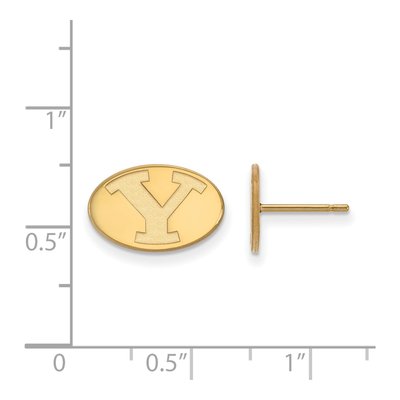 Brigham Young University Gold-Plated Sterling Silver BYU Letter Y Stud Earrings – view 2
