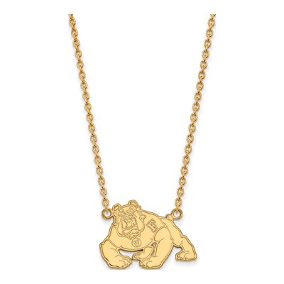 Fresno State Bulldog Pendant Necklace, 18" Silver