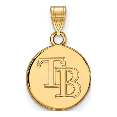 Tampa Bay Rays Gold-Plated Sterling Silver Small Disc Pendant
