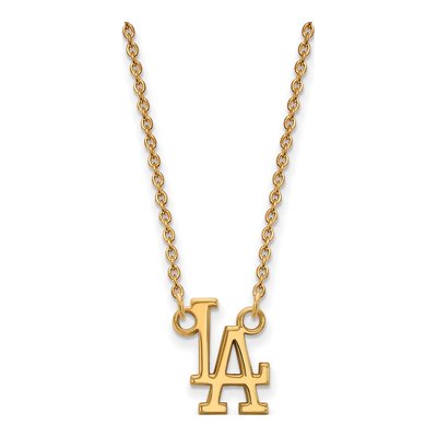 Los Angeles Dodgers Gold-Plated Sterling Silver Small LA Necklace