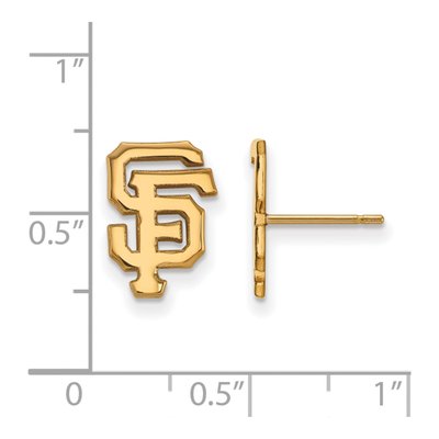 San Francisco Giants Gold-Plated Sterling Silver SF Stud Earrings – view 2