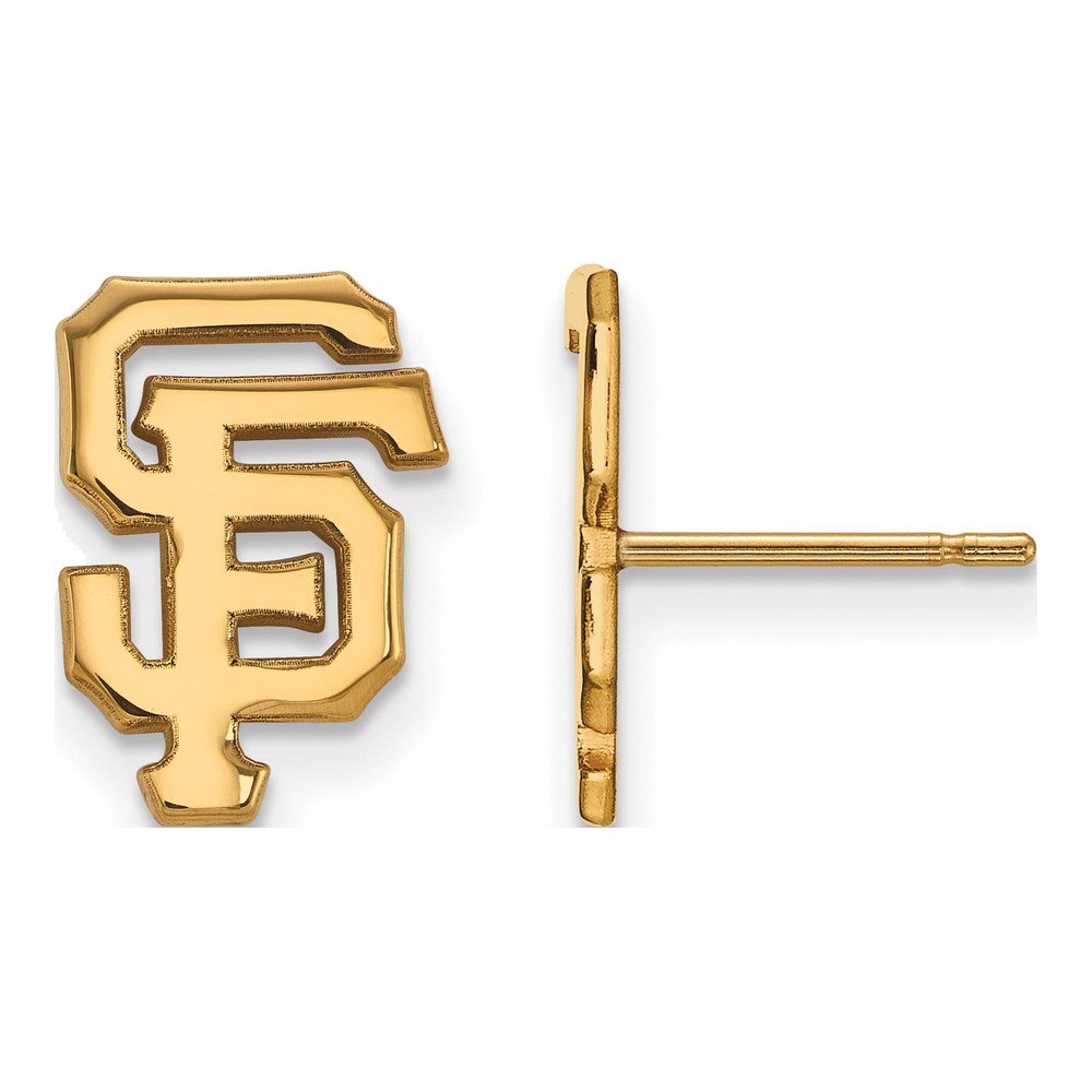San Francisco Giants Gold-Plated Sterling Silver SF Stud Earrings