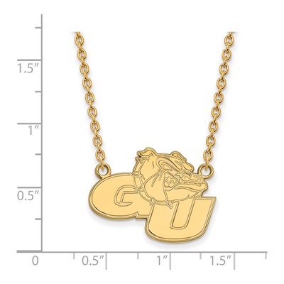 Gonzaga University Gold-Plated Sterling Silver Large Bulldogs Pendant Necklace – view 2