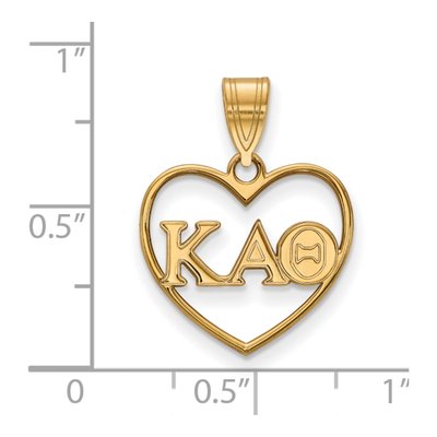 Kappa Alpha Theta Gold-Plated Sterling Silver Medium Heart Pendant – view 2