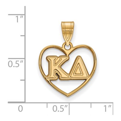 Kappa Delta Gold-Plated Sterling Silver Medium Heart Pendant – view 2