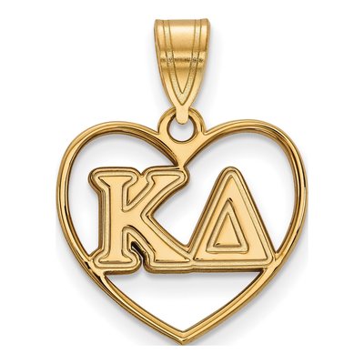 Kappa Delta Gold-Plated Sterling Silver Medium Heart Pendant