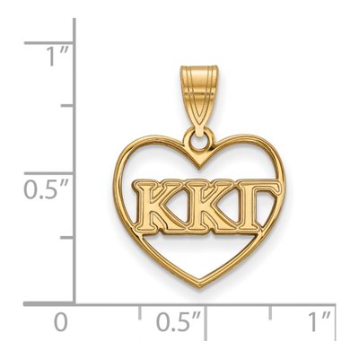 Kappa Kappa Gamma Gold-Plated Sterling Silver Medium Heart Pendant – view 2