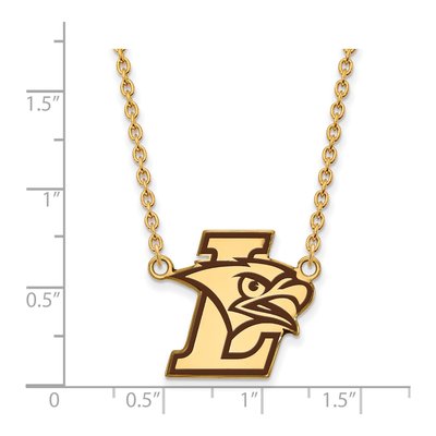 Lehigh University Gold-Plated Sterling Silver Large Enameled Pendant Necklace – view 2