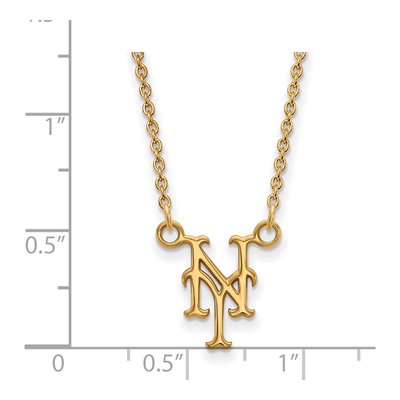 New York Mets Gold-Plated Sterling Silver Small NY N-Y Necklace – view 2