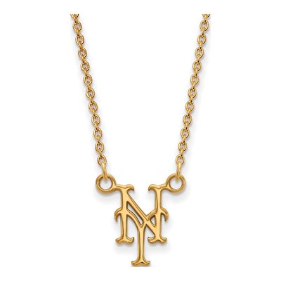 New York Mets Gold-Plated Sterling Silver Small NY N-Y Necklace