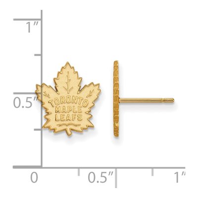 Toronto Maple Leafs Gold-Plated Sterling Silver Earrings – view 2