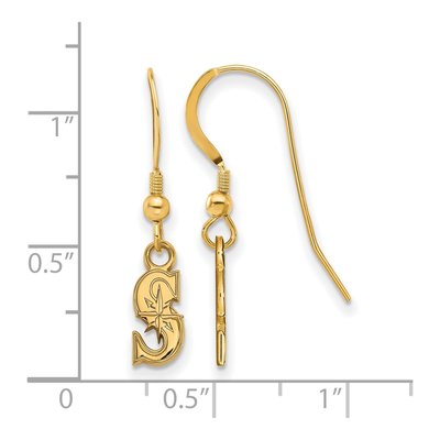 Seattle Mariners Gold-Plated Sterling Silver Dangle Earrings – view 2