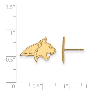 Montana State University Gold-Plated Sterling Silver Bobcat Stud Earrings – view 2