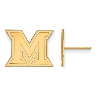 Miami University Gold-Plated Sterling Silver Letter M Stud Earrings